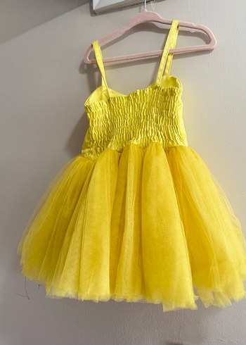 Sarı Askılı Kız Çocuk Elbise - Görsel 2