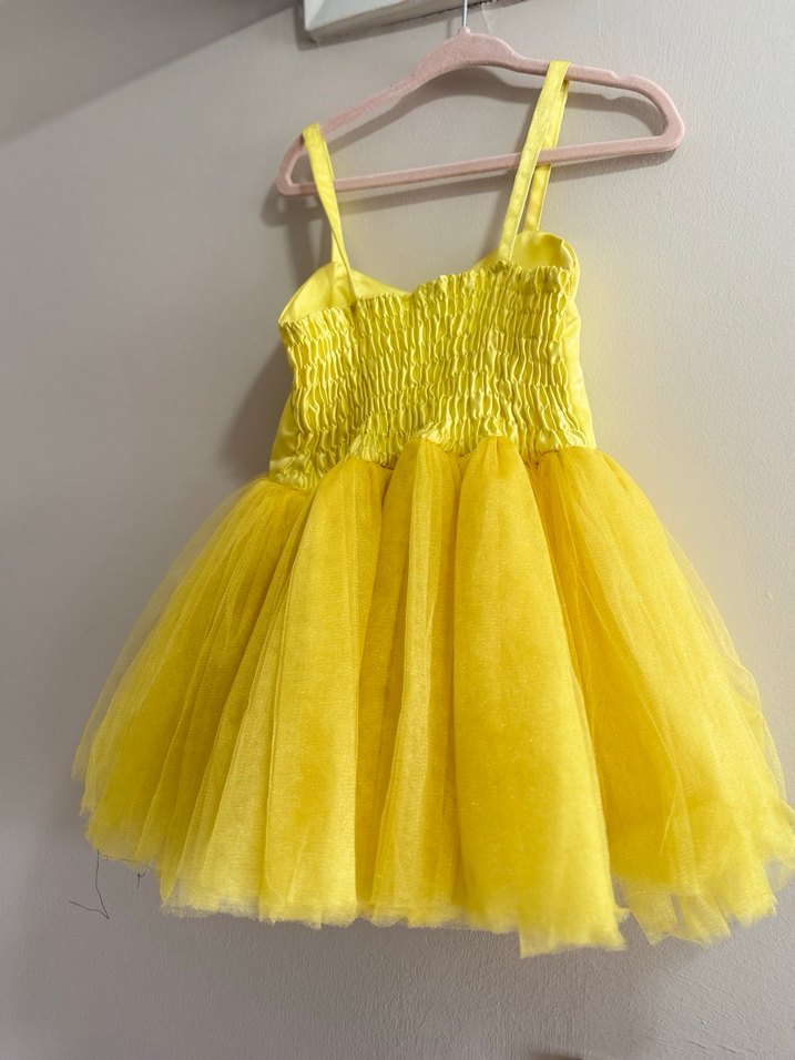 Sarı Askılı Kız Çocuk Elbise - Görsel 2