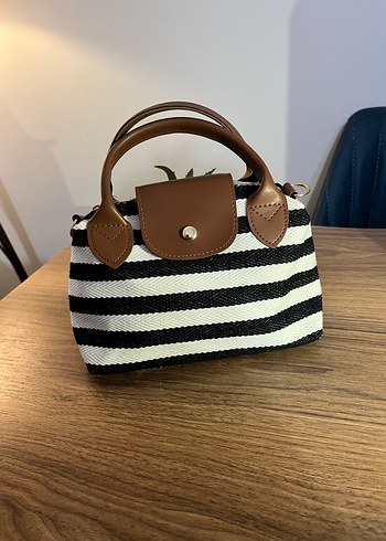 Kahverengi Bohem Zebra Desenli Kadın Çanta