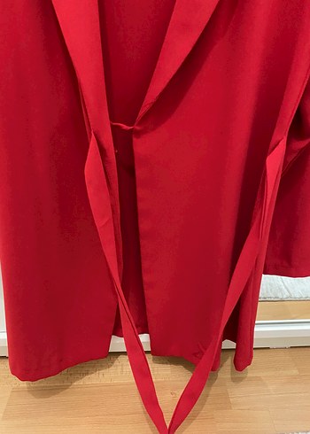 Kırmızı Midi Kadın Ofis Klasik Kaban - Görsel 3