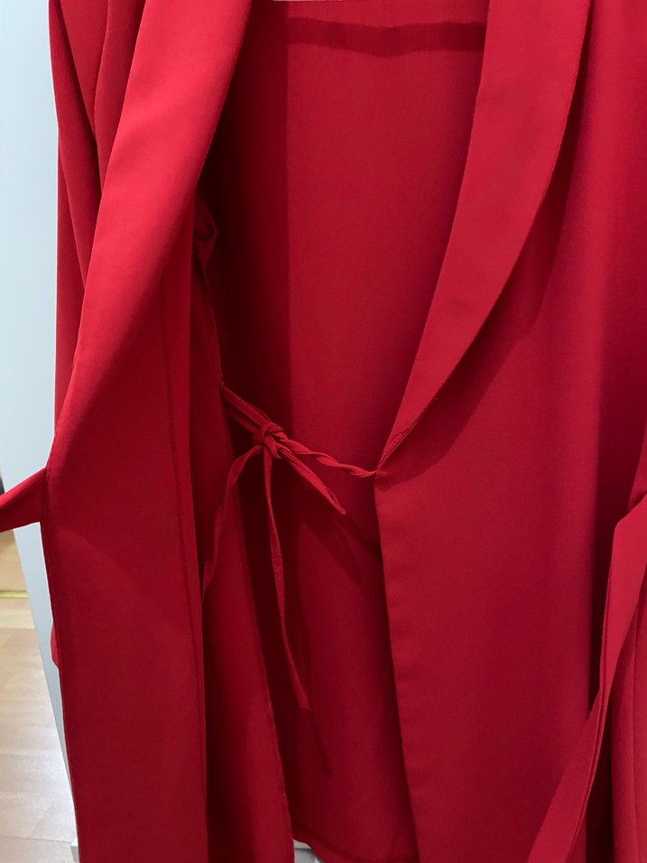 Kırmızı Midi Kadın Ofis Klasik Kaban - Görsel 2