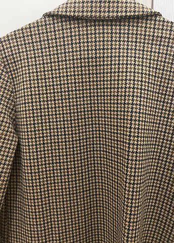 Kahverengi Ekose Midi Blazer - Görsel 6