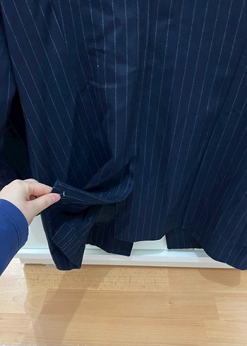 36 Beden lacivert Renk Lacivert Düğmeli Midi Kadın Blazer Ceket