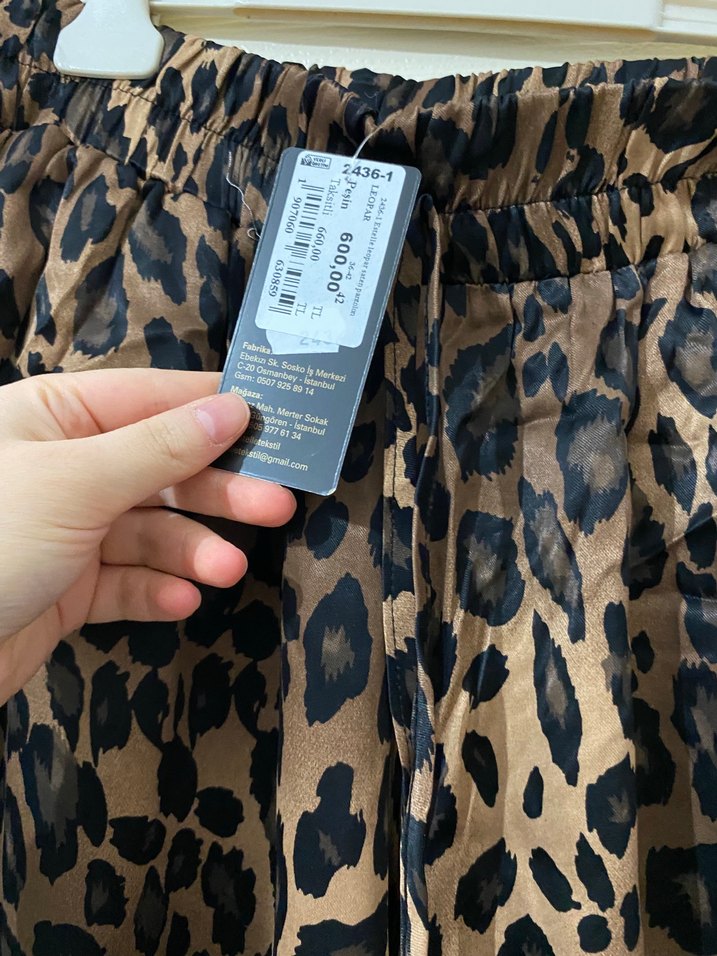 Leopar Desenli Uzun Salaş pantolon - Görsel 4