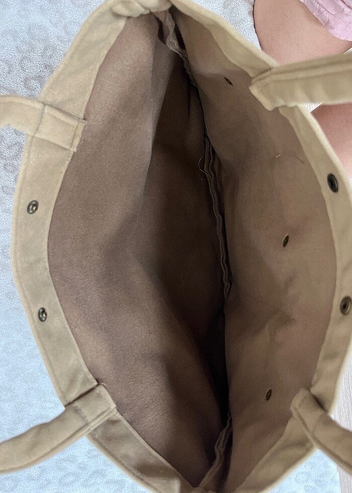 süet camel çanta - Görsel 2