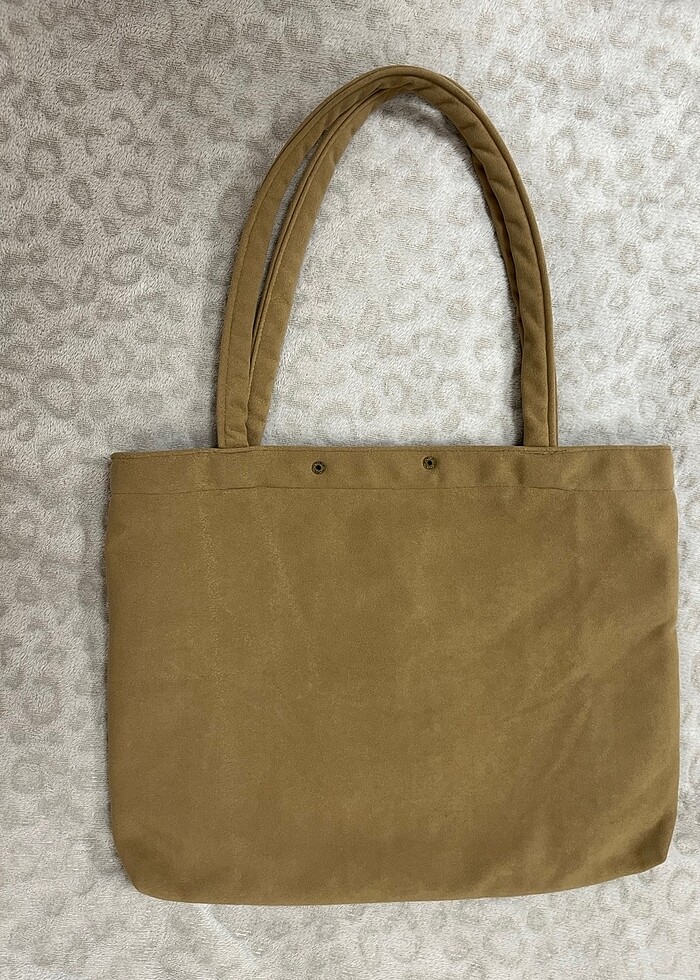 süet camel çanta - Görsel 3