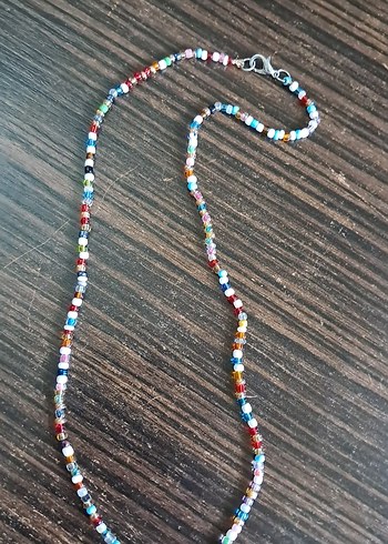 Tasarımcı Uzun Çok Renkli Boncuklu Bohem Kolye,tasarımcı.