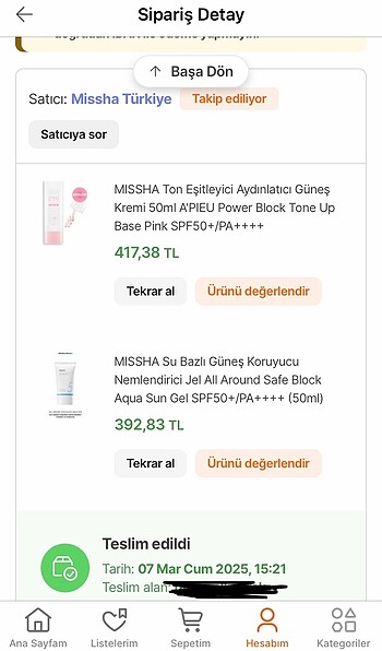 Beden Renk Missha Aqua Güneş Kremi