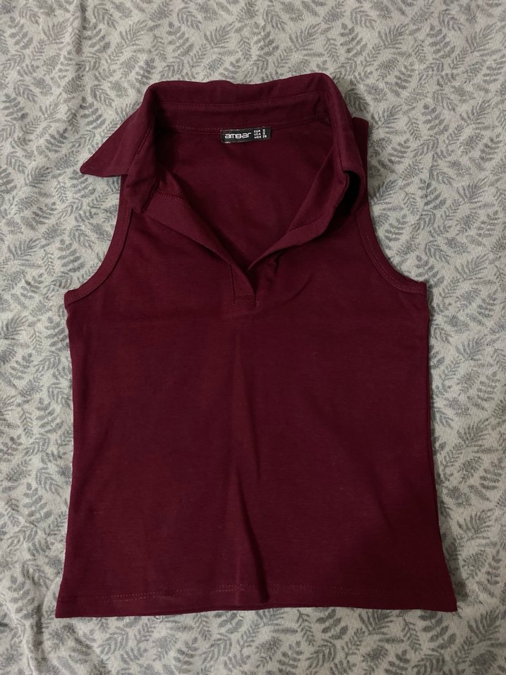 Bordo Kolsuz Crop - Görsel 2