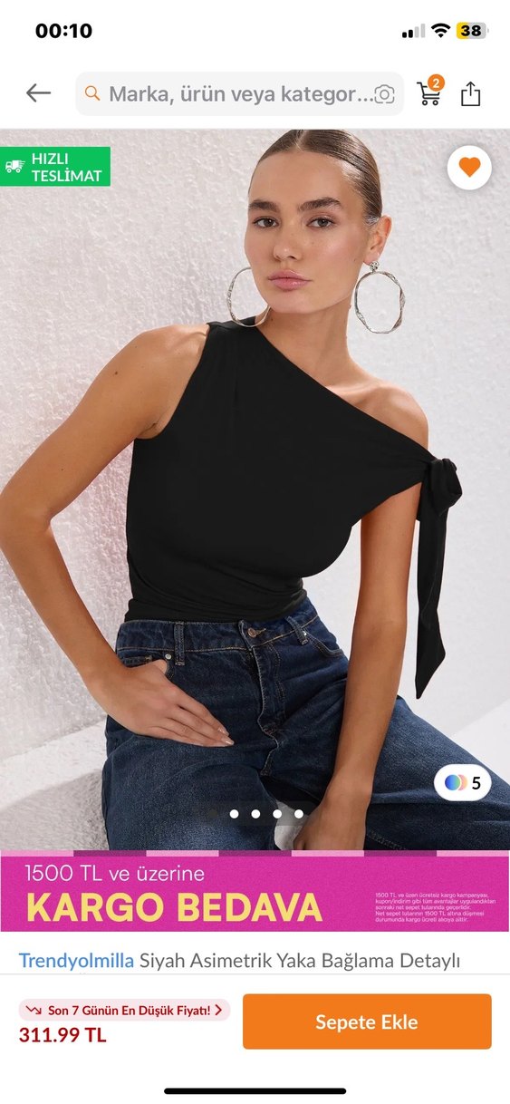 Siyah Drapeli Halter Yaka Mini Bluz - Görsel 2