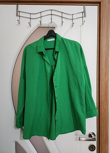 Diğer Yeşil Oversize Gömlek