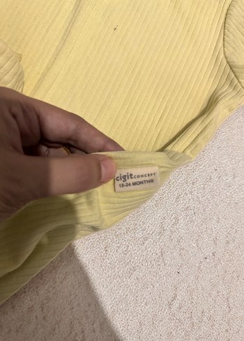 LC Waikiki Sarı kız Bebek Fırfırlı Kısa Kollu Body cigit