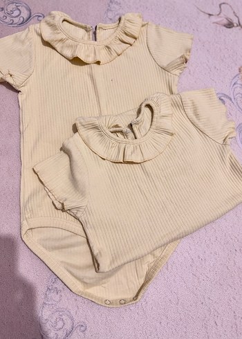 Sarı kız Bebek Fırfırlı Kısa Kollu Body cigit