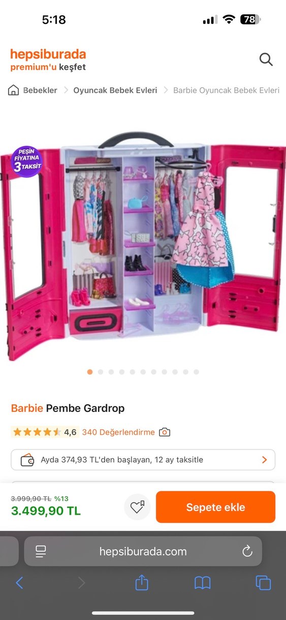 Barbie Pembe Gardırop - Görsel 4