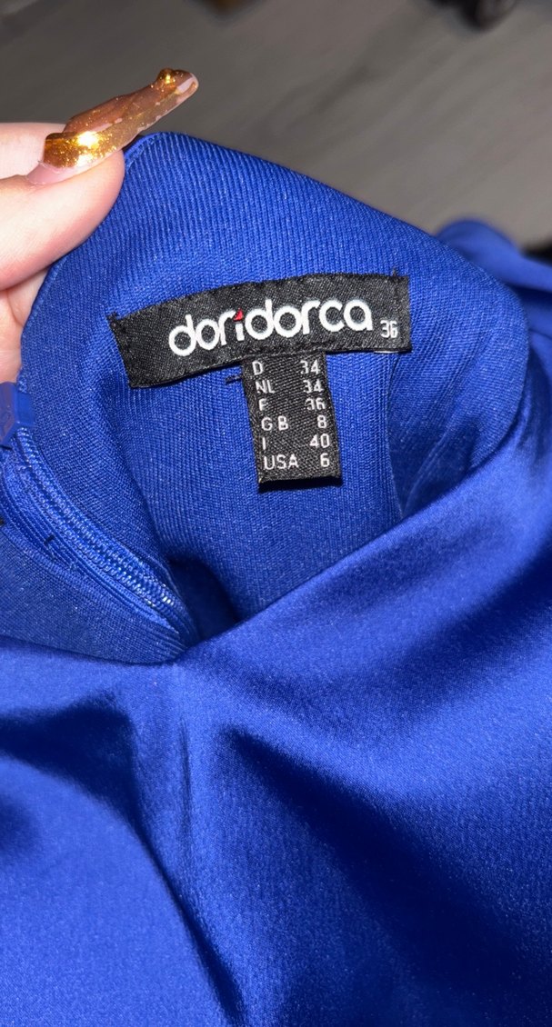 Doridorca Lacivert Drapeli Mini Elbise - Görsel 3