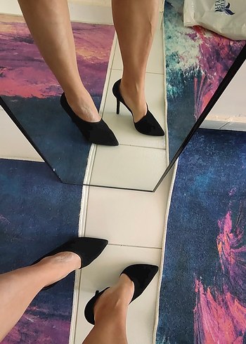 Siyah Minimalist Stiletto Topuklu Kadın Ayakkabı