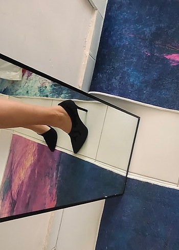37 Beden Siyah Minimalist Stiletto Topuklu Kadın Ayakkabı