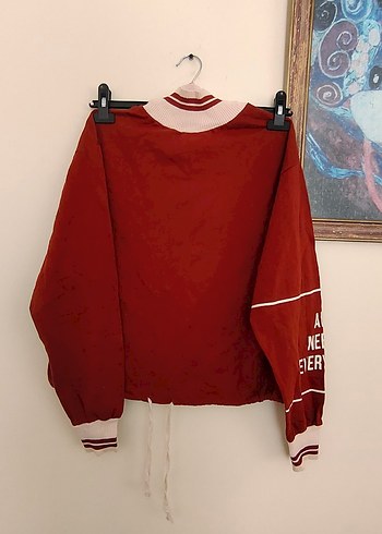 Kırmızı Uzun Kollu Baskılı Sweatshirt