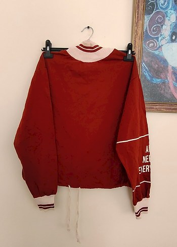 Diğer Kırmızı Uzun Kollu Baskılı Sweatshirt