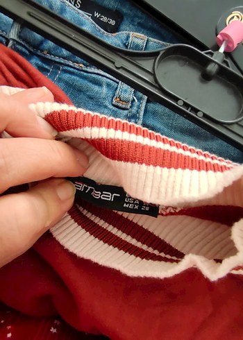 l Beden kırmızı Renk Kırmızı Uzun Kollu Baskılı Sweatshirt
