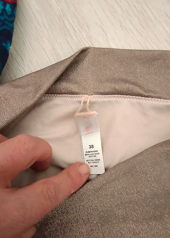 Parlak Bej Zebra Desenli Bantlı Bikini takimi - Görsel 7