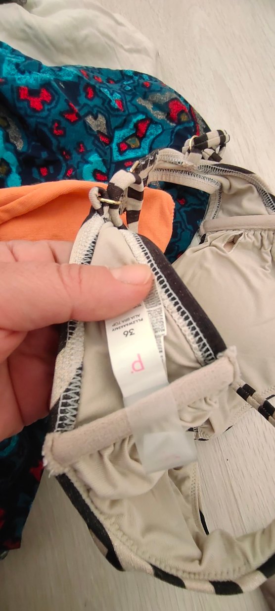 Parlak Bej Zebra Desenli Bantlı Bikini takimi - Görsel 5