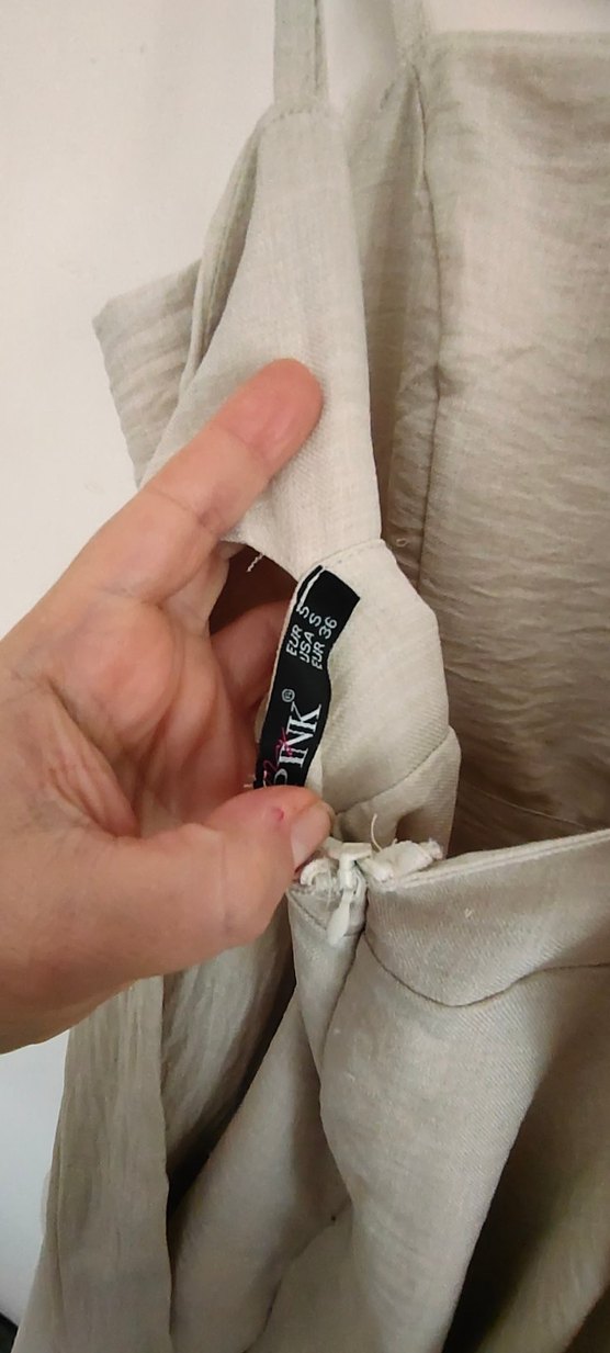 Bej Keten Mini tulum - Görsel 4