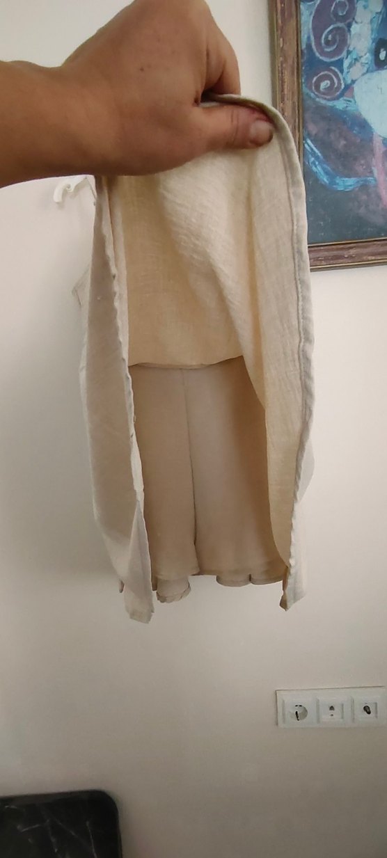 Bej Keten Mini tulum - Görsel 2