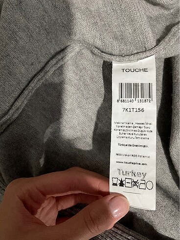 Touche Uzun Gri Triko Hırka - Görsel 5