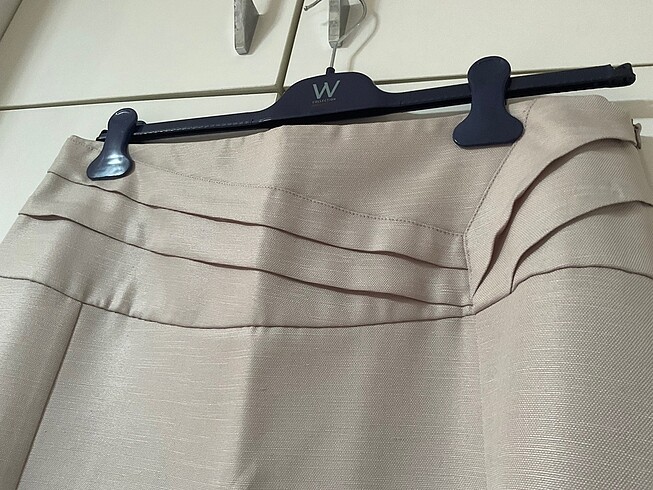 Krem beyaz blazer ceket etek döpiyes - Görsel 5