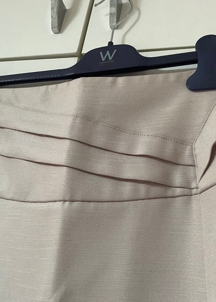 Krem beyaz blazer ceket etek döpiyes - Görsel 5