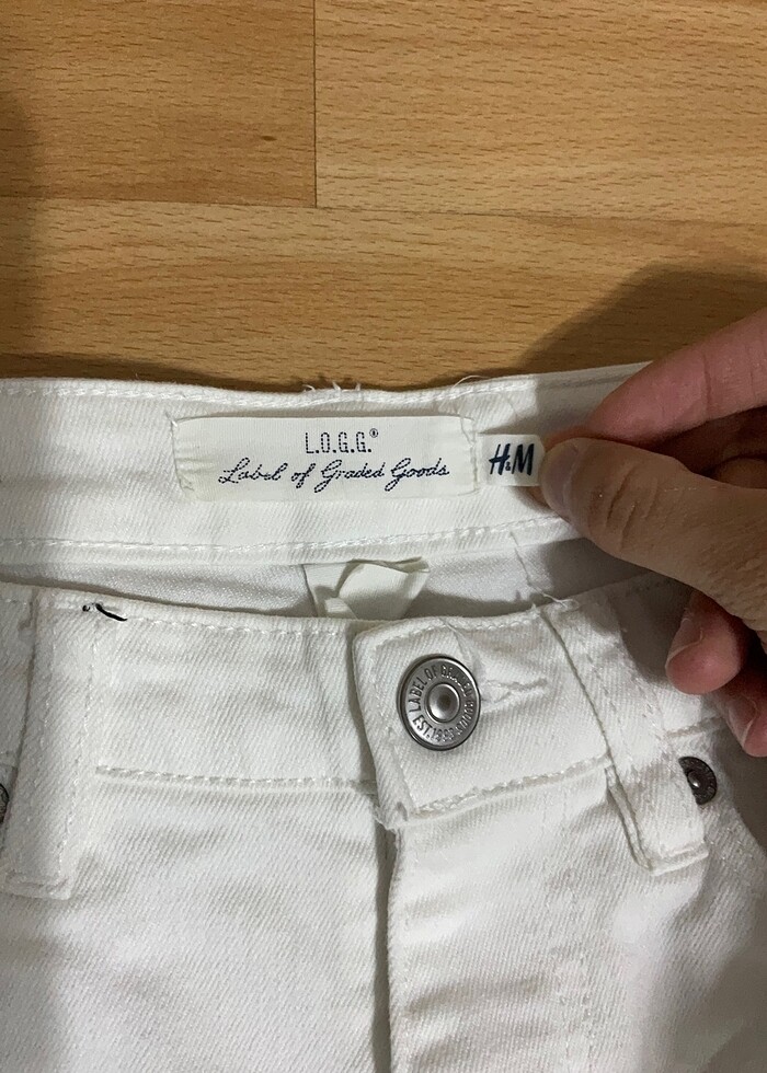 H&M Beyaz kot şort - Görsel 2