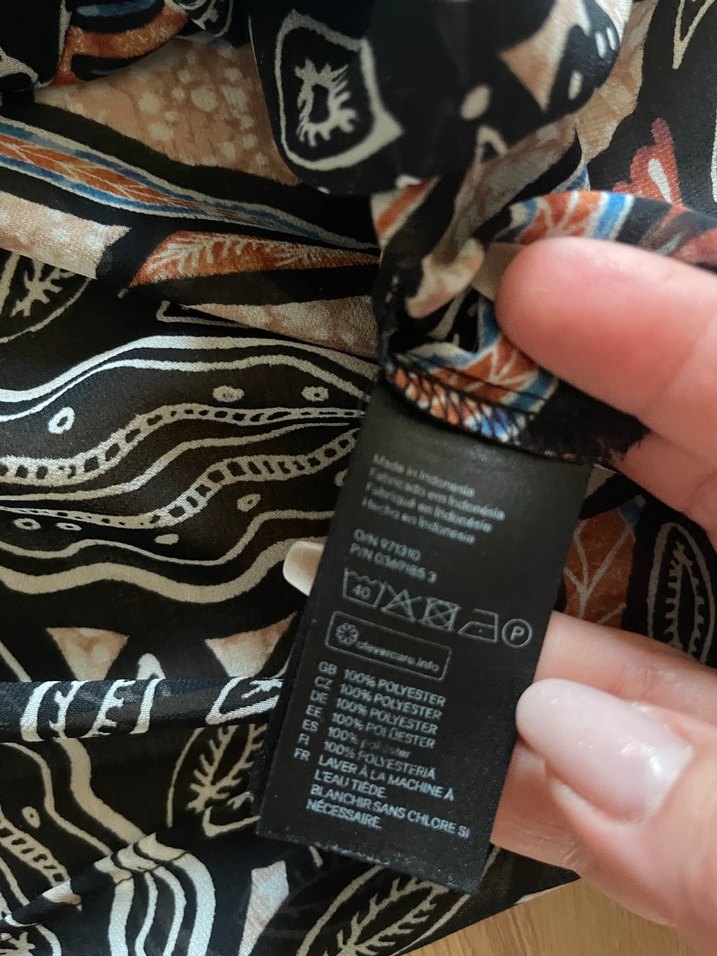 Desenli Düğmeli Bohem Kadın Kolsuz Gömlek - Görsel 3