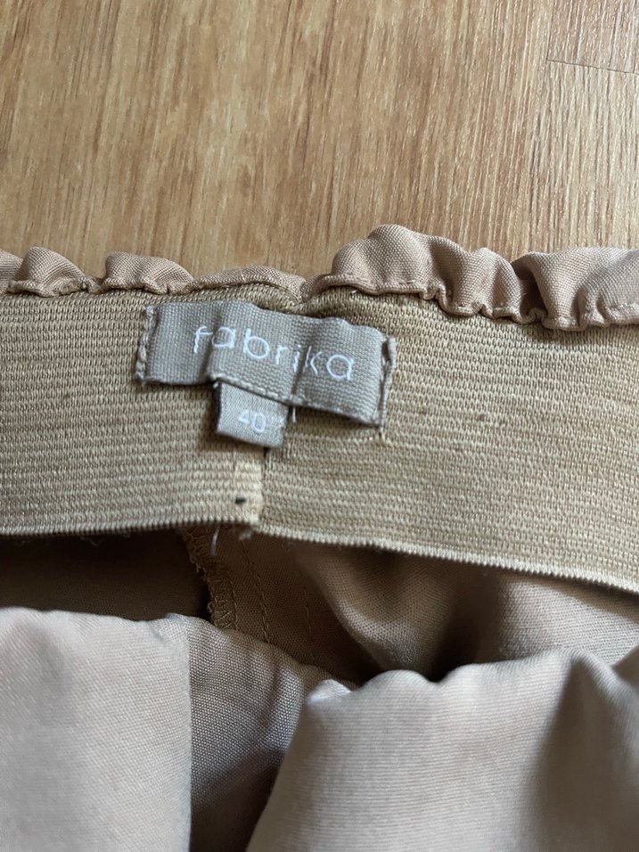 Bej Kadın Midi Kumaş Pantolon - Görsel 4