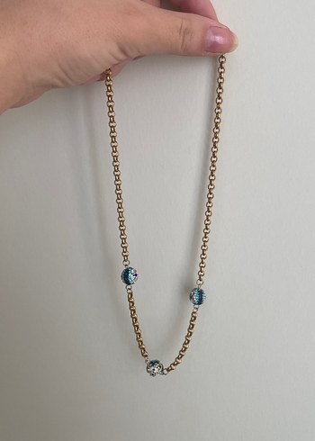 Altın Renk Zincir Detaylı Bohem Kolye - Görsel 3