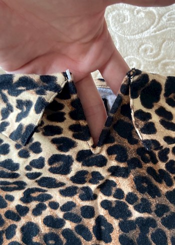 Diğer Kahverengi Leopar Desenli Kadın Mini Bluz