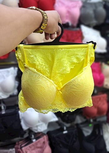 Sarı Mini Dantelli Streetwear Sütyen