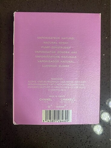 chance chanel parfüm vaporisateur spray 100ml - Görsel 7