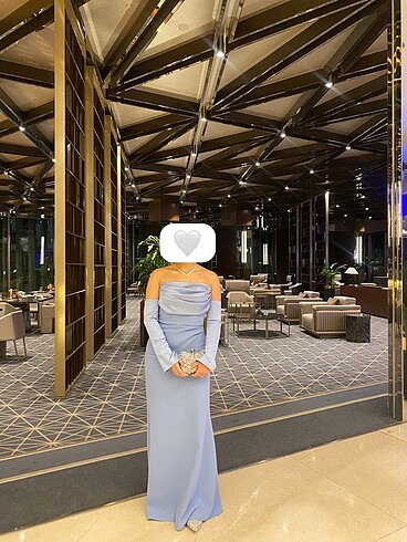 Straplez balık kesim eldivenli abiye - Görsel 4