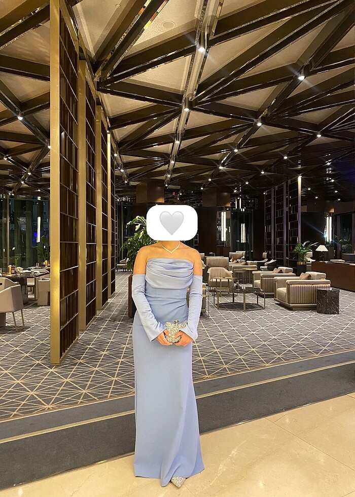 Straplez balık kesim eldivenli abiye - Görsel 4