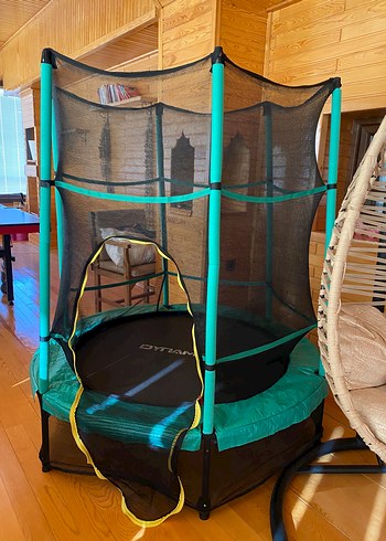 140cm Çapında Yeşil Büyük Boy Fileli Trambolin - Görsel 6