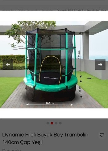 140cm Çapında Yeşil Büyük Boy Fileli Trambolin - Görsel 2