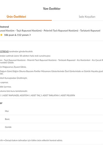 Rapunzel Kostüm Mor ve Pembe Kız Çocuk Prenses Elbisesi - Görsel 9