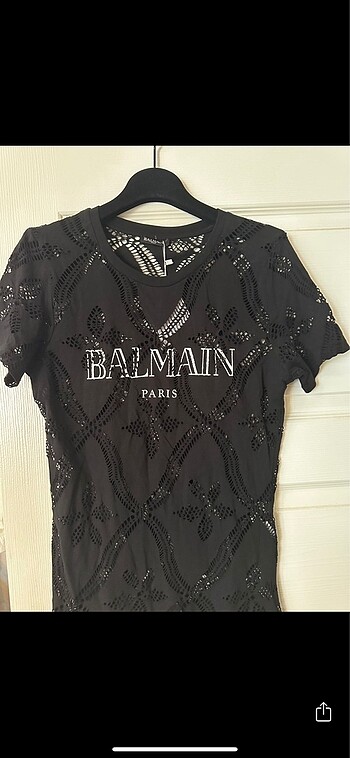 s Beden Balmain delikli Tshirt