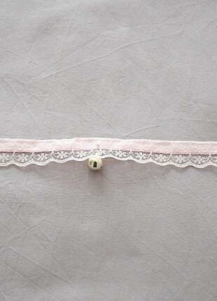 Hello Kitty saten zilli dantelli choker
