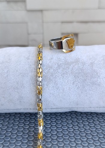 Çelik Bileklik ve Rolex  Çelik Yüzük - Görsel 3