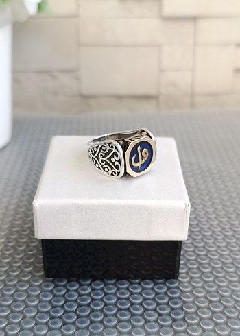 Elif Vav Motifli Mineli 925 Ayar Gümüş Yüzük - Görsel 7