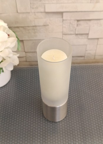 Paslanmaz Çelik ve Mat Cam Mumluk - Görsel 6