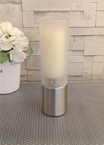 Paslanmaz Çelik ve Mat Cam Mumluk - Görsel 2