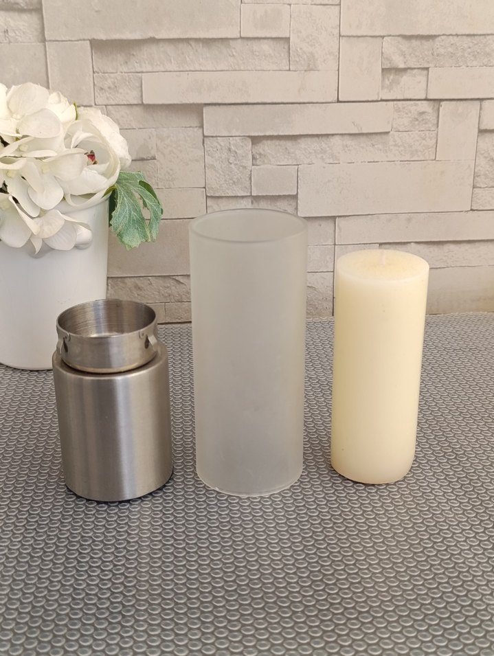 Paslanmaz Çelik ve Mat Cam Mumluk - Görsel 4